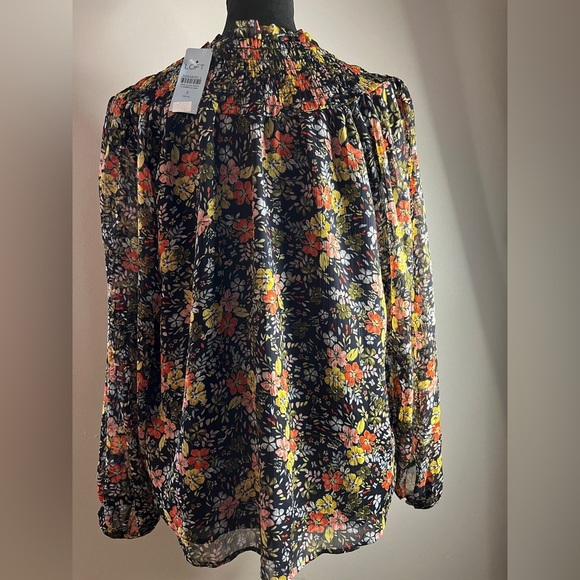 NWT ANN TAYLOR LOFT Floral Woven Top Sz Small Petite Chic Trendy $69 - Picture 2 of 2